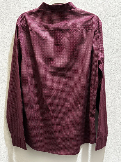 Armani Exchange Slim Fit Burgundy Long sleeve button down shirt men’s size XLarge