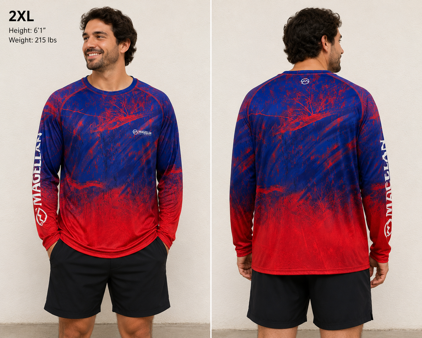 Magellan Blue Red Long Sleeve Shirt