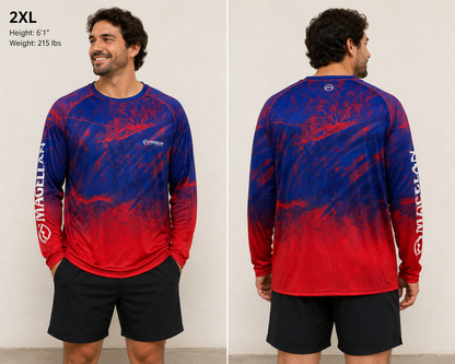 Magellan Blue Red Long Sleeve Shirt