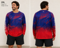 Magellan Blue Red Long Sleeve Shirt
