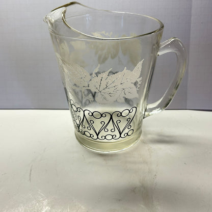 Bartlett Collins Black and White Glass Pitcher Tea Pitcher