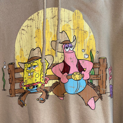 Nickelodeon SpongeBob western themed hoodie, beige size medium