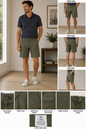 Lands End Army Green Cargo Shorts Men’s 38
