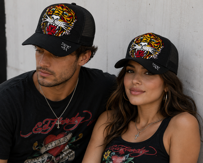 Ed Hardy Black Trucker Hat