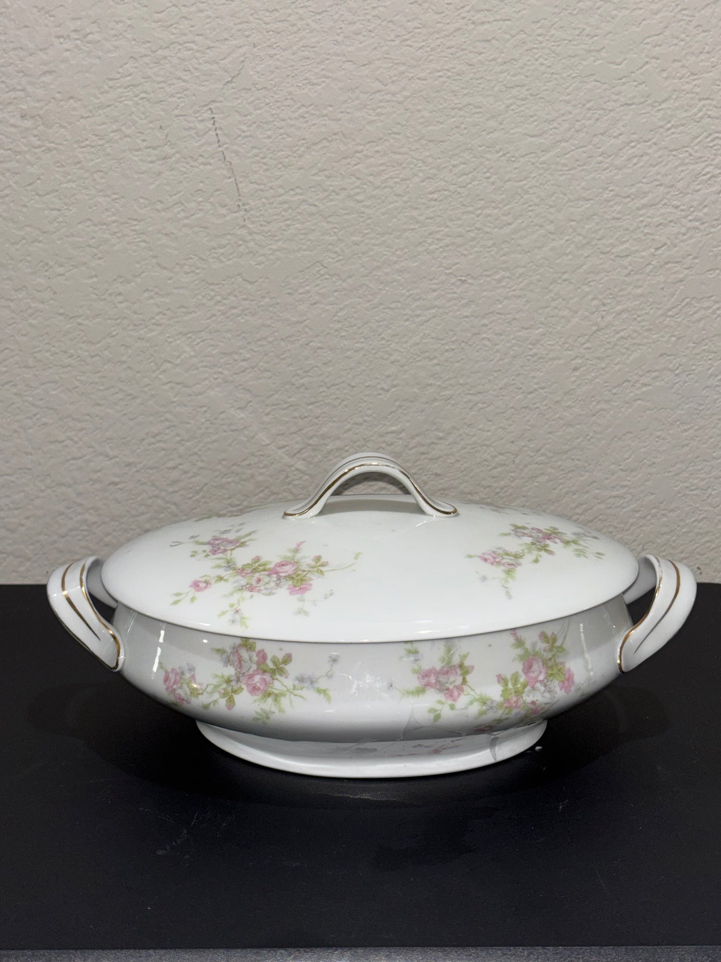 Vintage Porcelain Serving Dish with lid and handles made in Austria