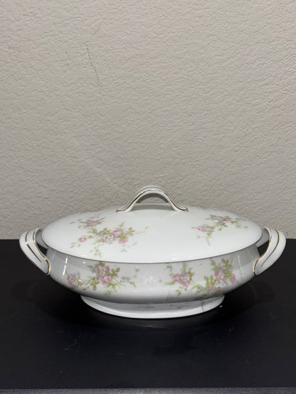 Vintage Porcelain Serving Dish with lid and handles made in Austria
