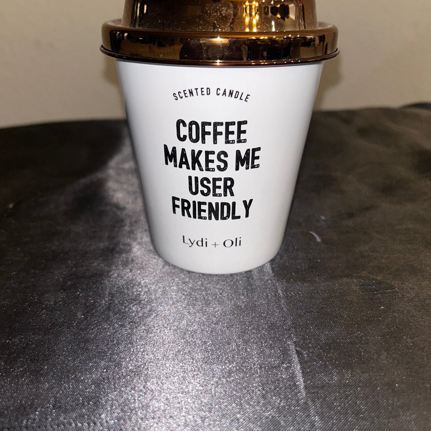 Candle “Coffee Makes Me User Friendly”