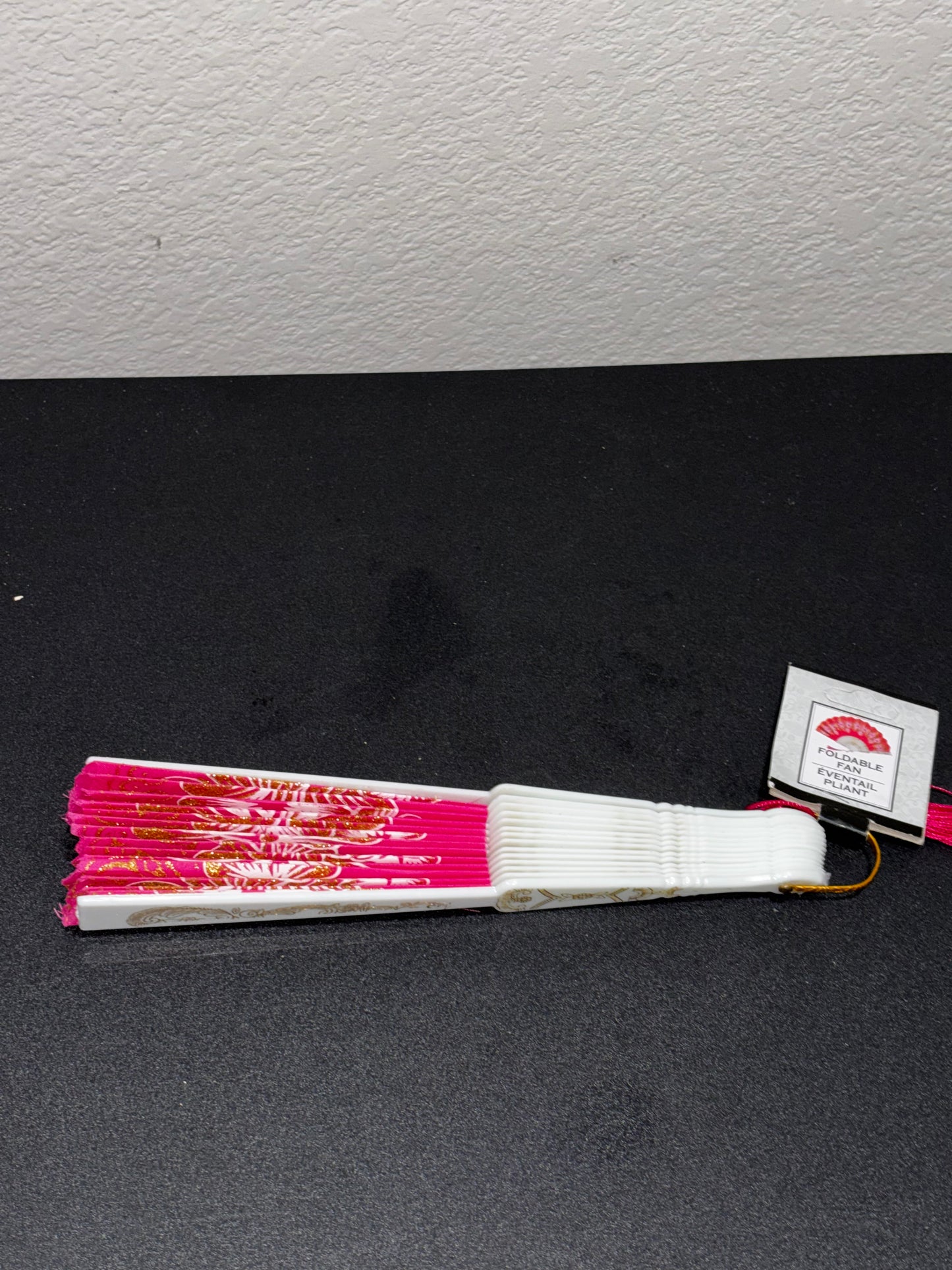 Pink White Floral Design Women’s Hand Fan