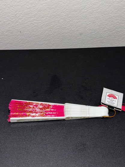 Pink White Floral Design Women’s Hand Fan