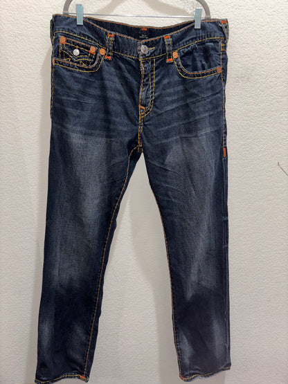 True Religion “Ricky” Relaxed Straight Leg Jeans Size 38