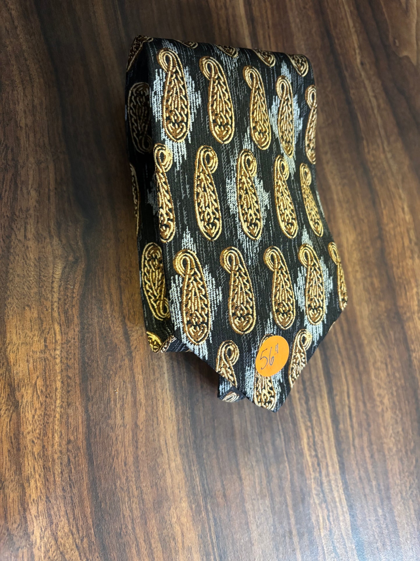 Status Quo Blue with Gold Paisley Patterned Tie 100% Silk 56”