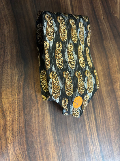 Status Quo Blue with Gold Paisley Patterned Tie 100% Silk 56”