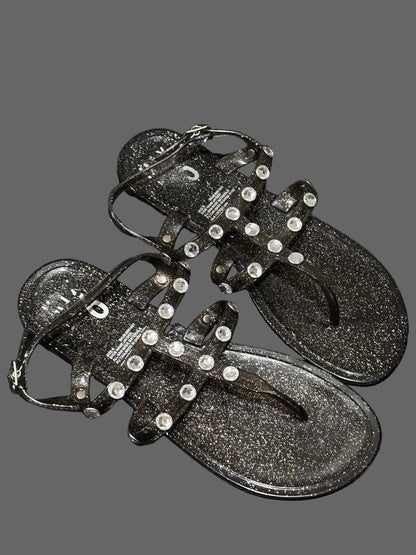 Mix 6 Women’s Studded Sparkled Black Design Jelly Shoes size 6