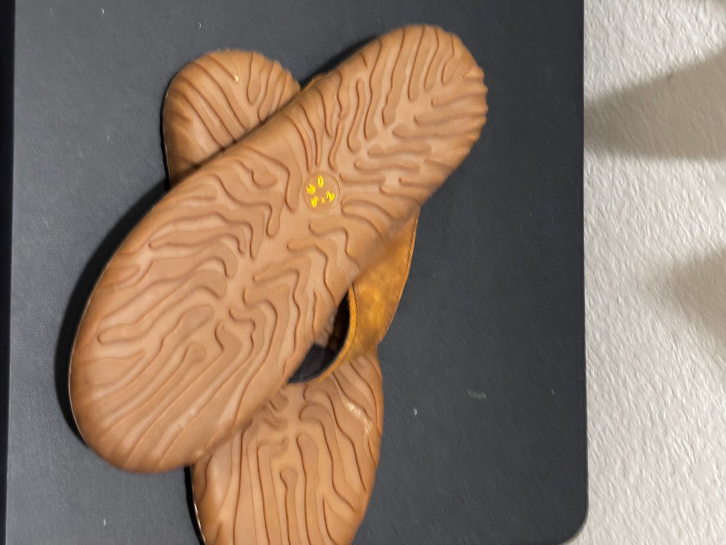 Z.Suo Men’s Brown Leather Flip Flops size 12