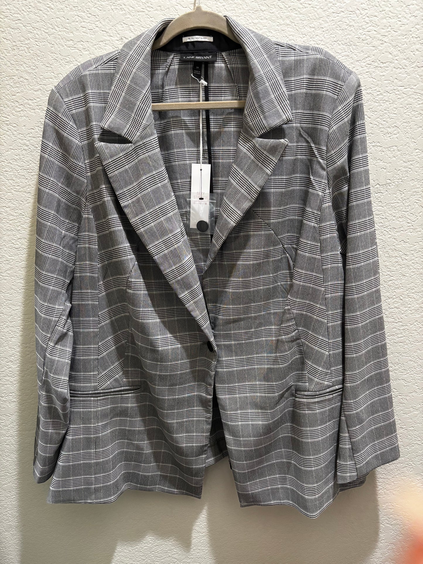 The Bryant Blazer Houndstooth Plaid by Lane Bryant Blazer size 26