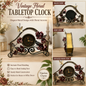 Vintage Inspired Rose Design Metal Table Clock with Butterfly