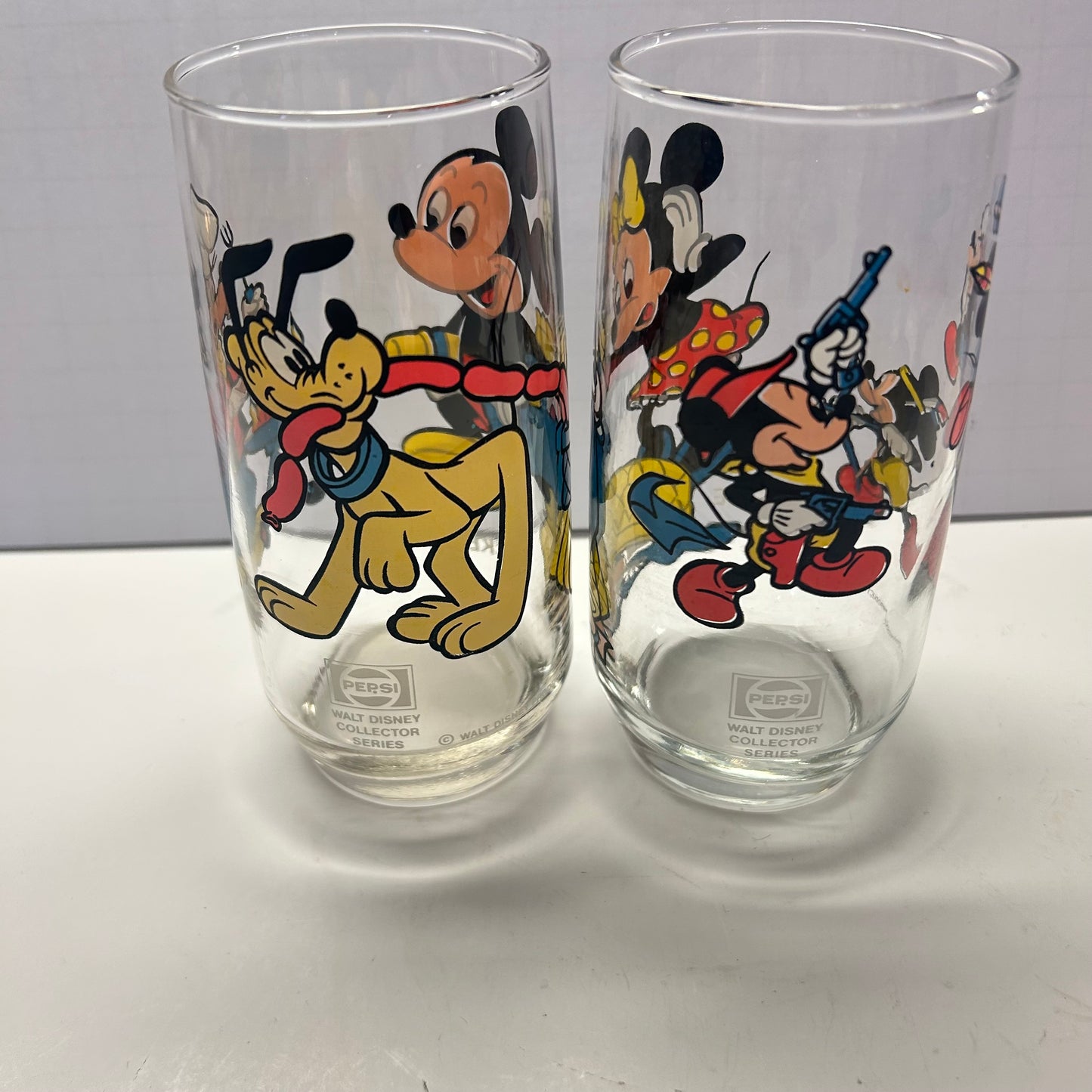 Vintage Disney Characters Micky and Friends Glasses 12oz (Set of 5)