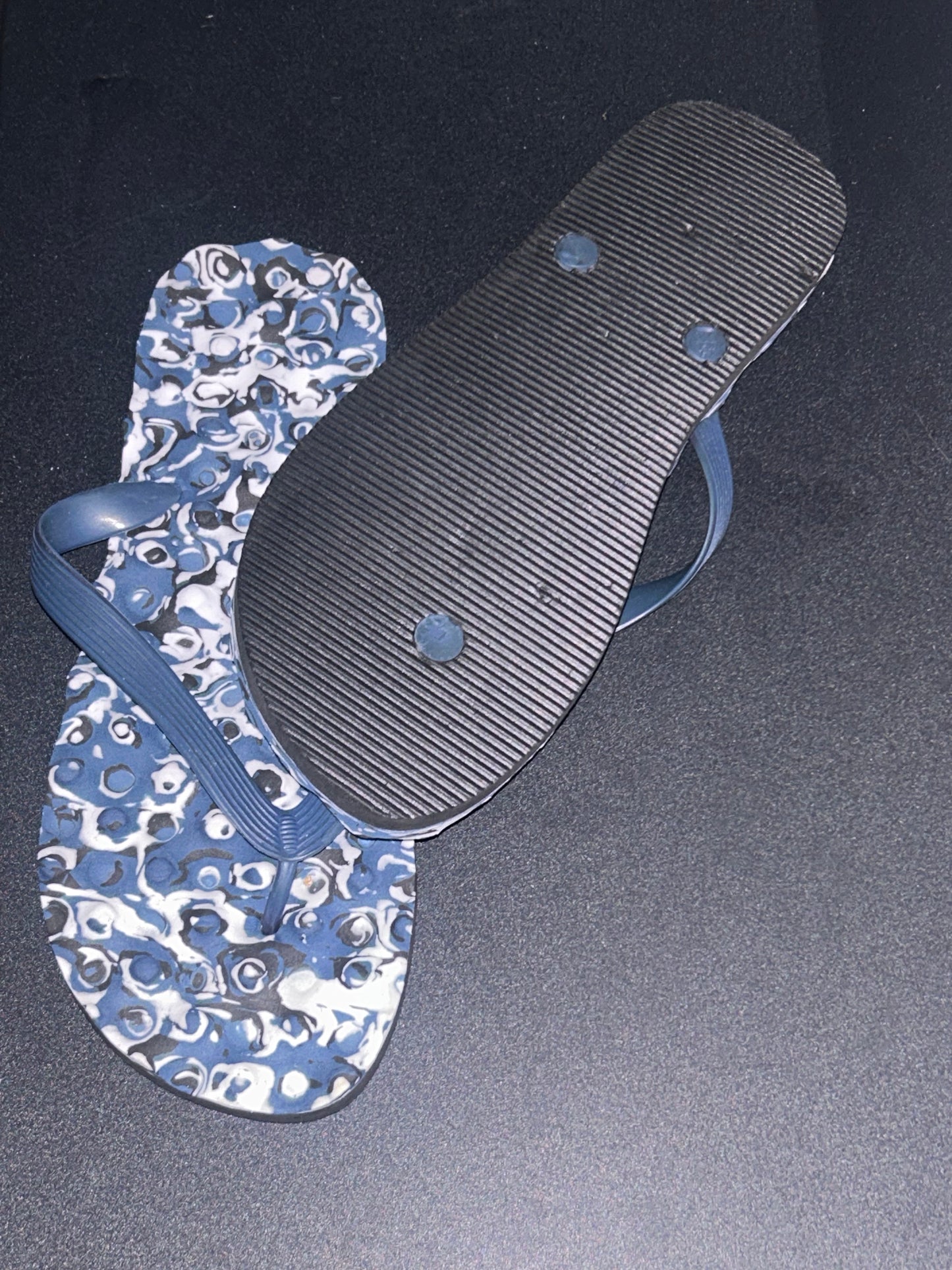 Blue White Womens Flip Flops size 43(9.5-10)