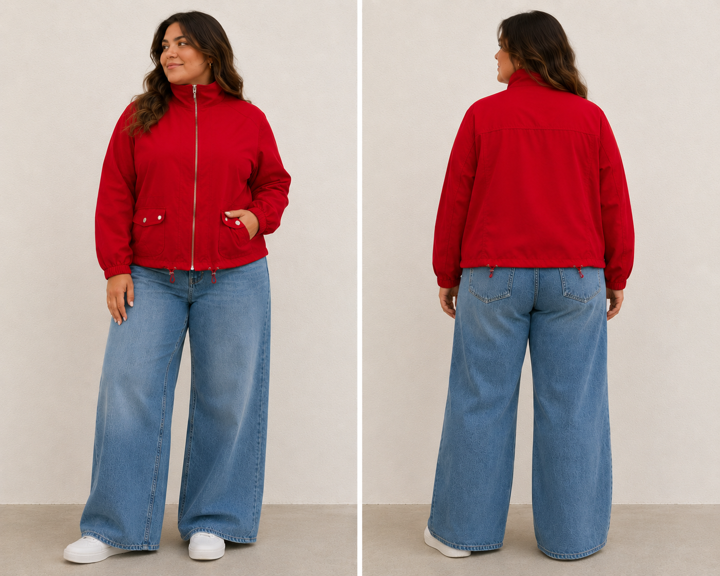 Chicos Zenergy Red Windbreaker Jacket Women’s size 3