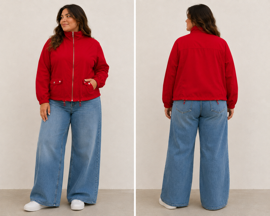 Chicos Zenergy Red Windbreaker Jacket Women’s size 16/18