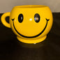 Vintage Large Smiley Face Yellow Mug/Planter