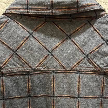 Carbon 2 cobalt, gray and rust plaid long sleeve button down shirt, men size 3XL NWT
