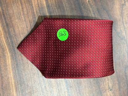 Zylos Gold George Machado Red w/ Small White Polka Dots Tie 100% Silk 56.5”