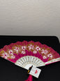Pink White Floral Design Women’s Hand Fan