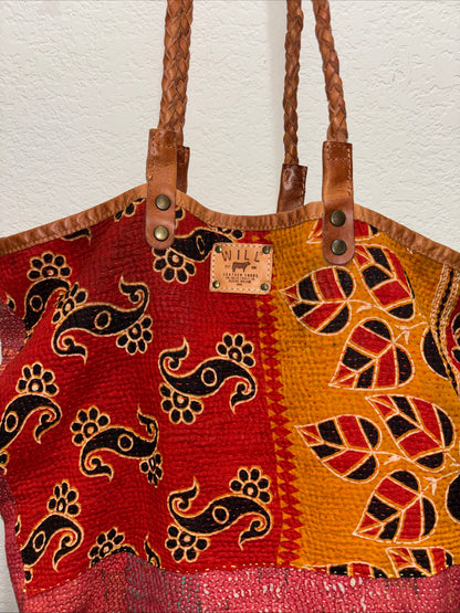 Will leather and Textile Tote with leather wallet Women’s