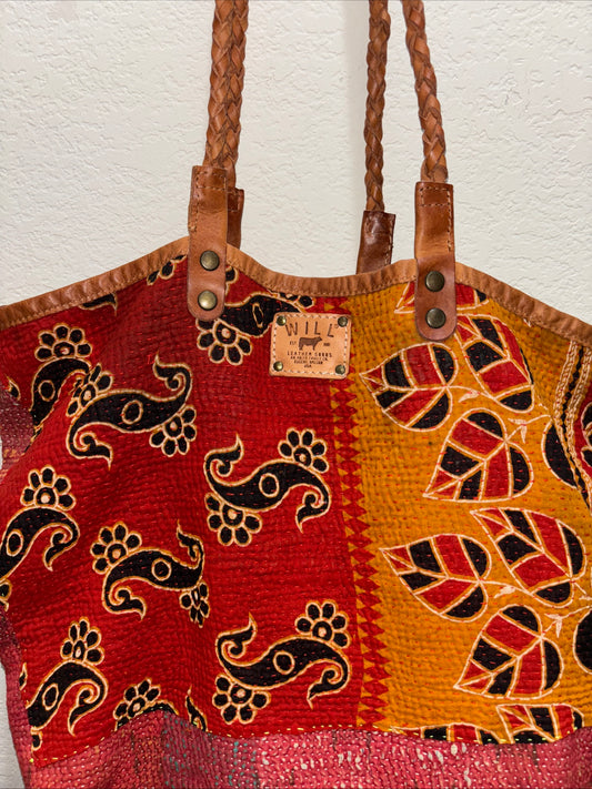 Will leather and Textile Tote with leather wallet Women’s
