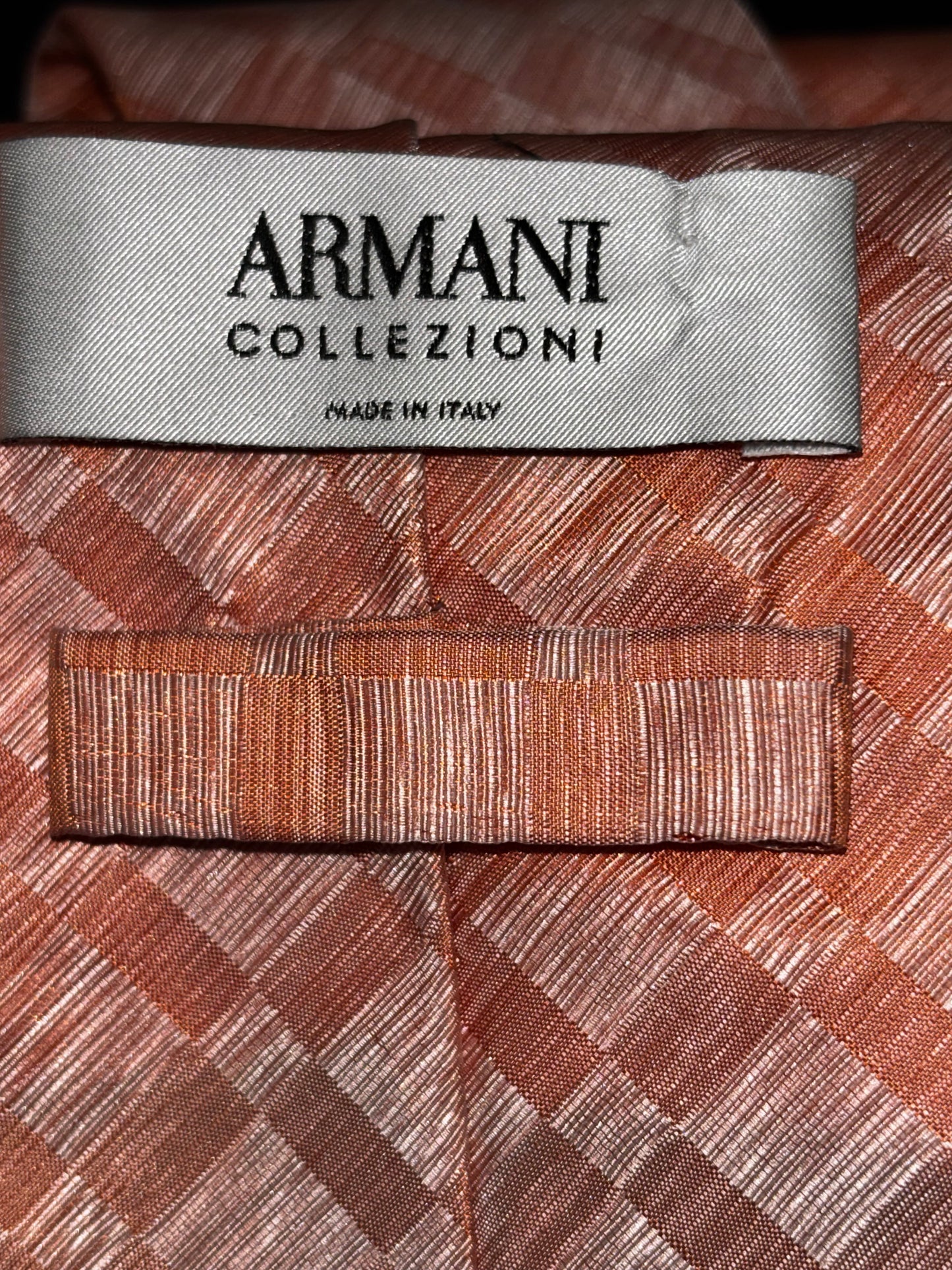 Armani Men’s Peach Orange Silk Tie
