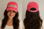 Red baseball cap “Bad Hair Day” for women