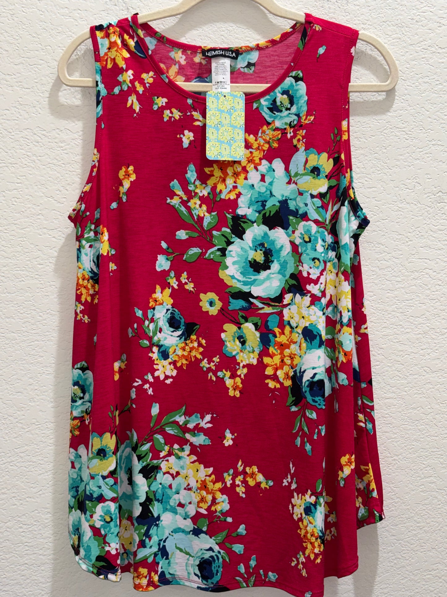 Hemish Womens Floral Sleeveless Tunic size XL