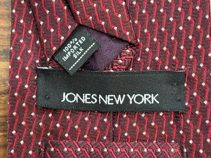 Jones New York Red w/ White Polka Dots Tie 100% Silk