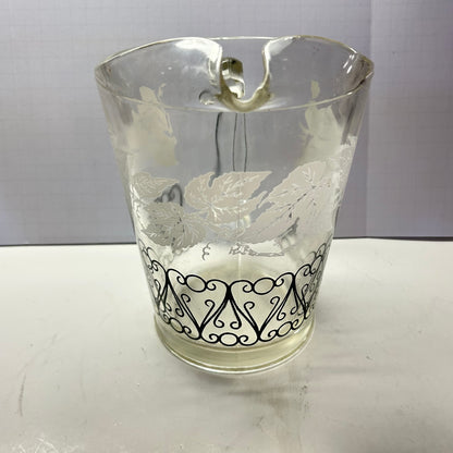 Bartlett Collins Black and White Glass Pitcher Tea Pitcher