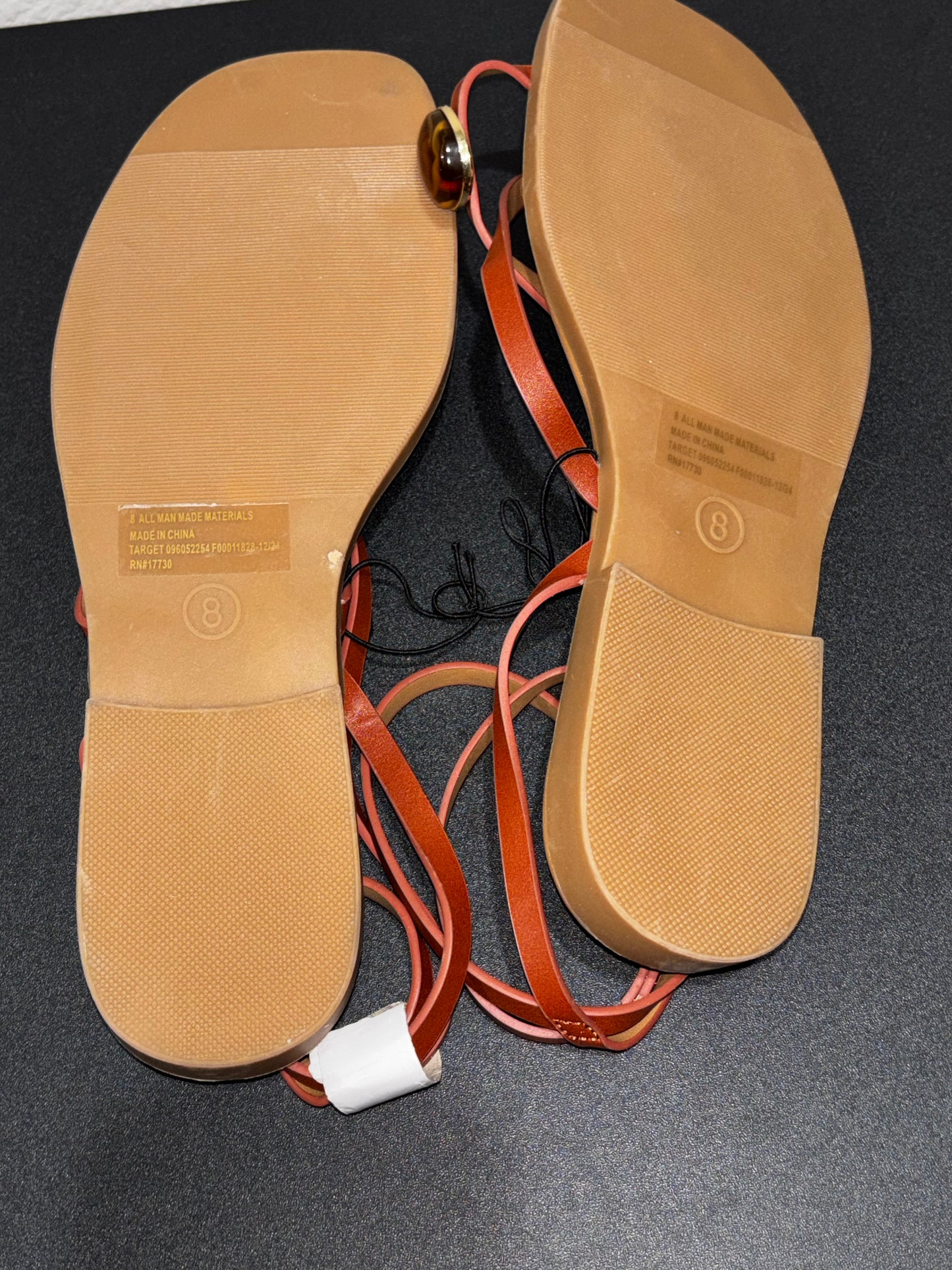 Universal Thread Thong Ankle wrap sandals with decorative stone Women’s size 8 NWT