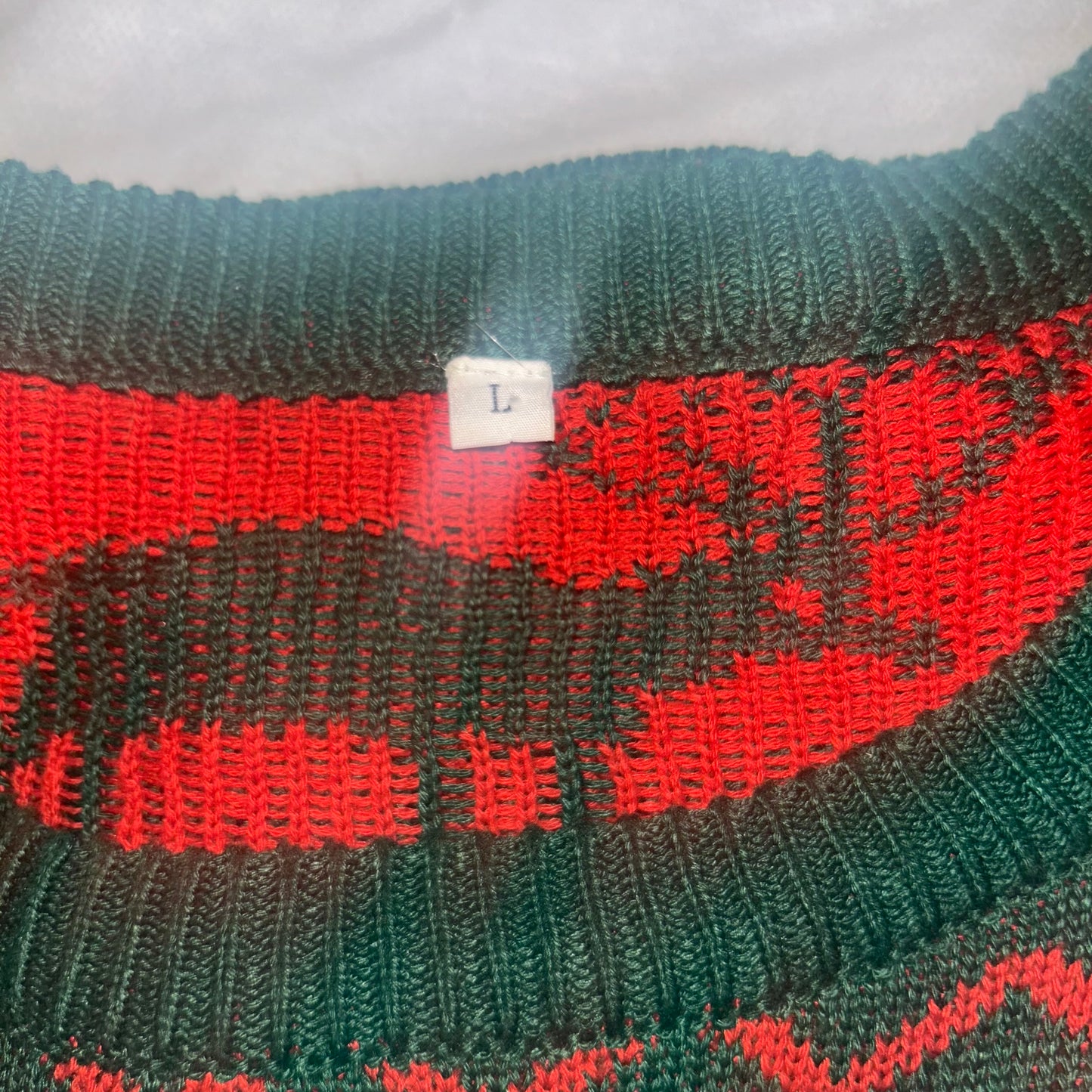 Mens green and red Christmas sweater size large