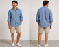 Banana republic men’s 100% linen blue long sleeve button up shirt size large
