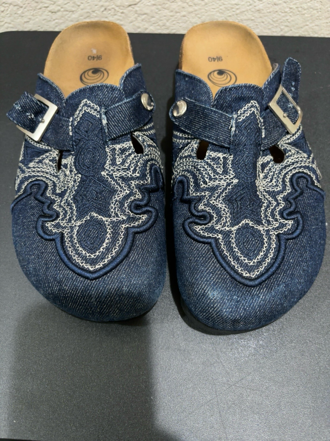 Denim Jean Western Style Slider shoes Women’s 9