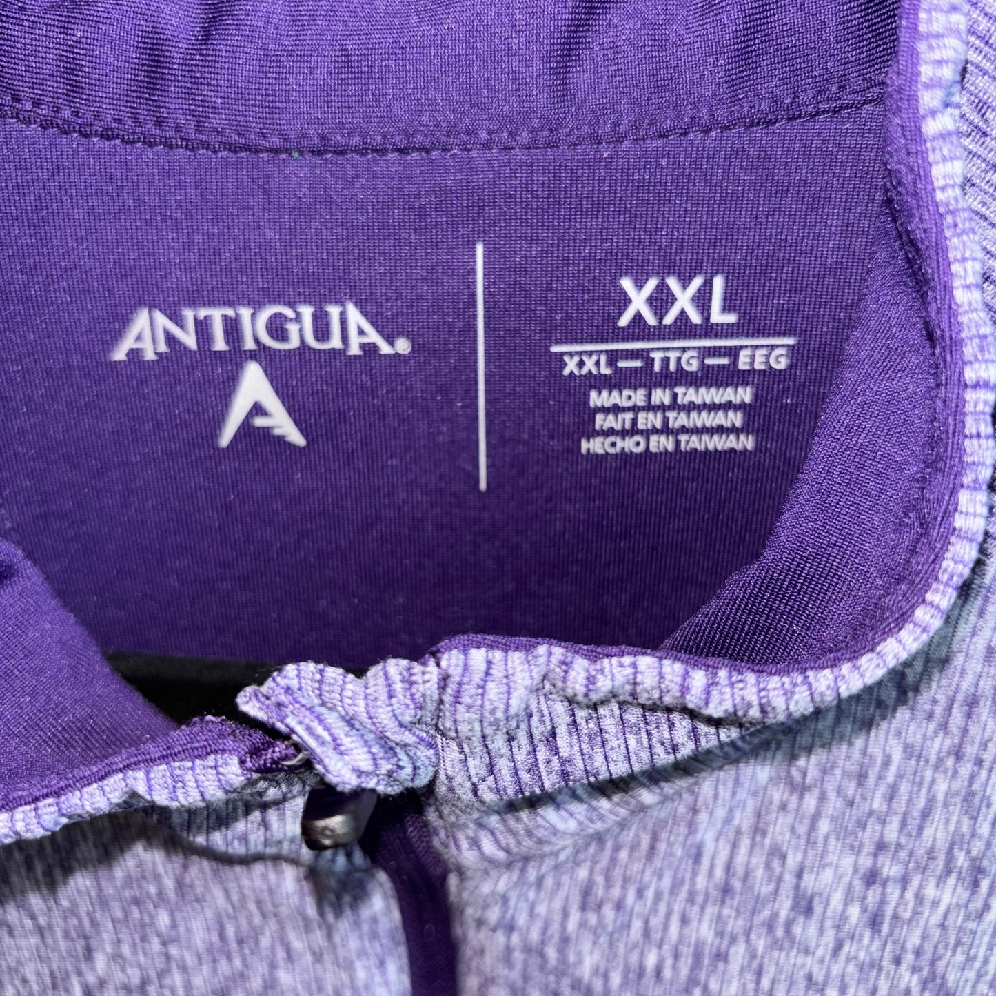 Louisiana State University (LSU) purple 1/4 Zip long sleeve Pullover shirt by Antigua