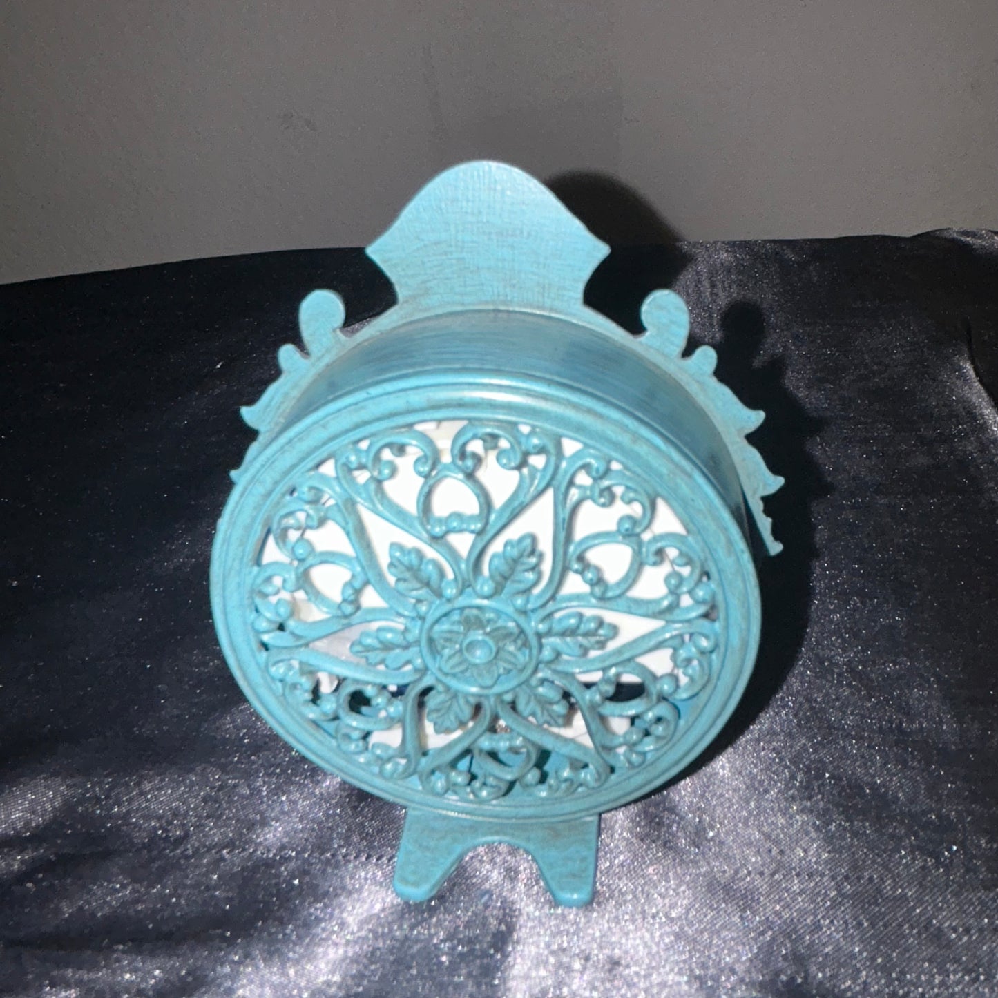 Miniature Victorian Style Teal Blue Clock