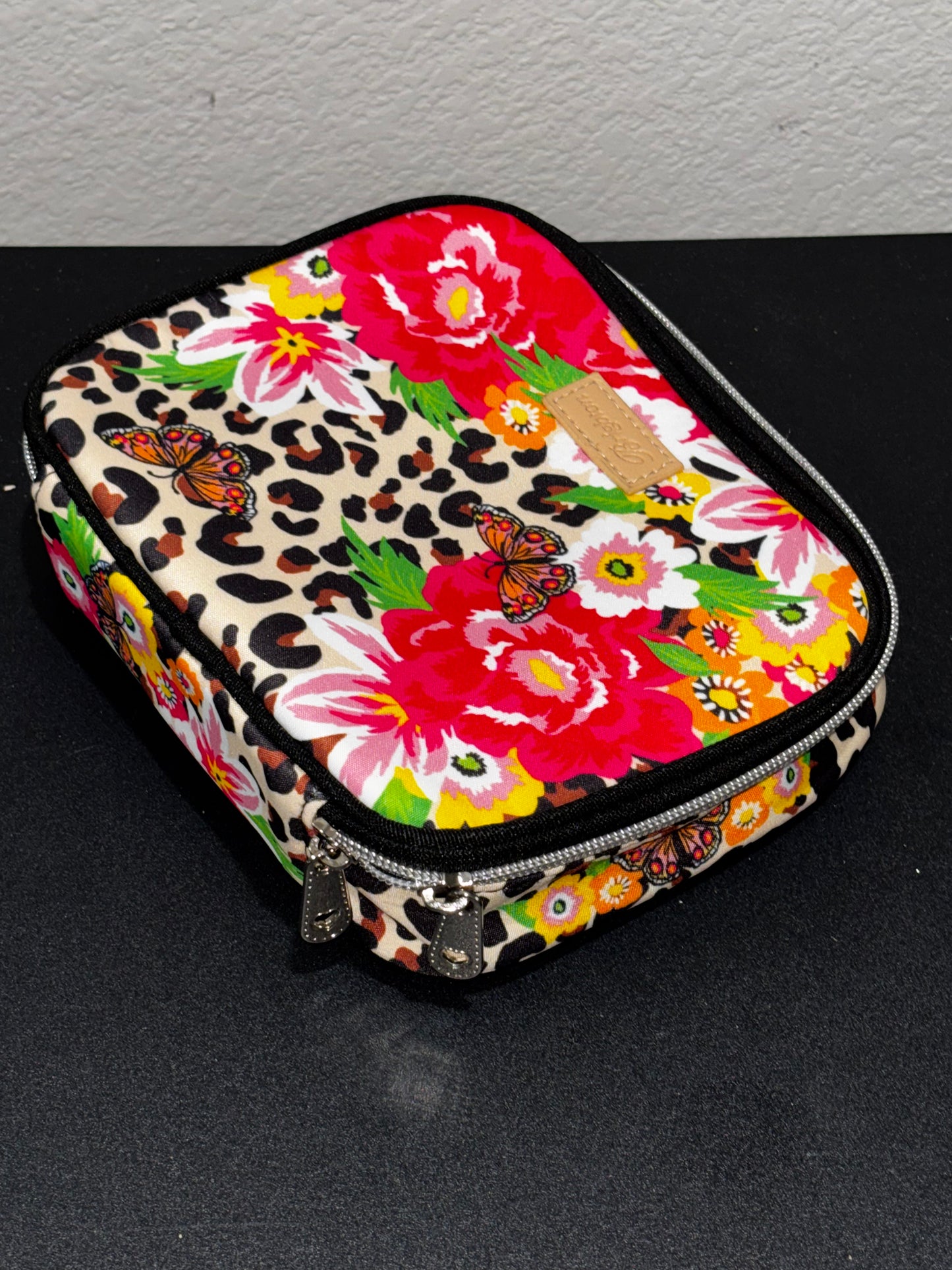 Brighton Leopard Floral Pattern Traveling Jewelry Case