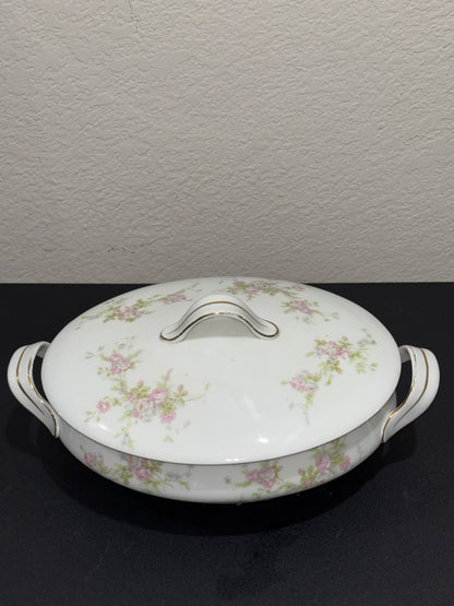 Vintage Porcelain Serving Dish with lid and handles made in Austria