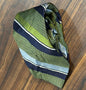 Faconnable Green w/ Blue & White Stripes Tie 100% Silk 56”