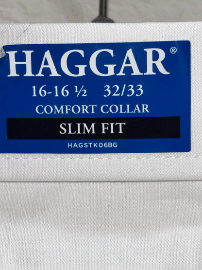 Haggar White Mens Button Down long sleeve shirt (NWT)