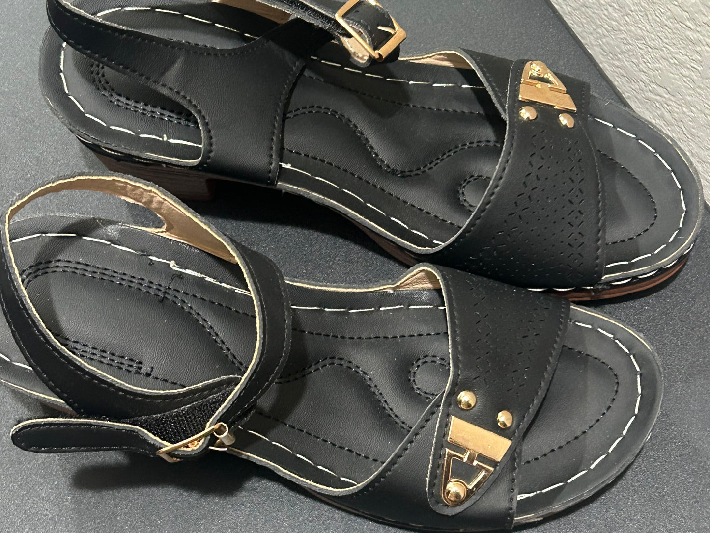 Black Heel Women Sandals size (41) 9