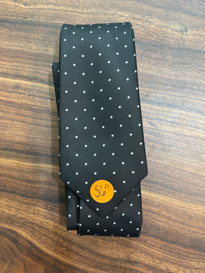 ALFANI ALFATECH Stain Resistant Black polkadot Tie w/ White Dots 100% Polyester
