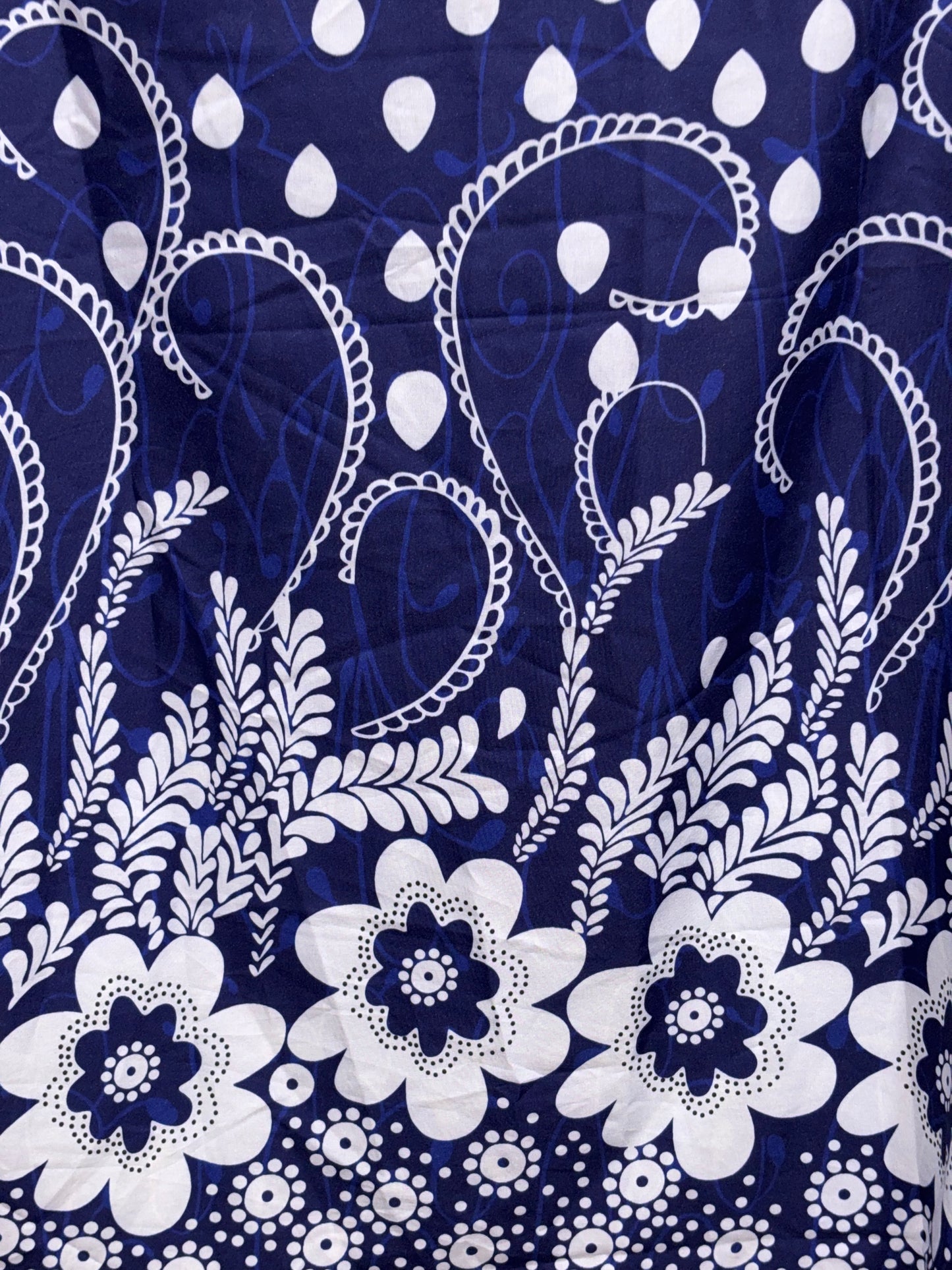 Blue and White Floral Design Sleeveless Tunic Women’s size XL
