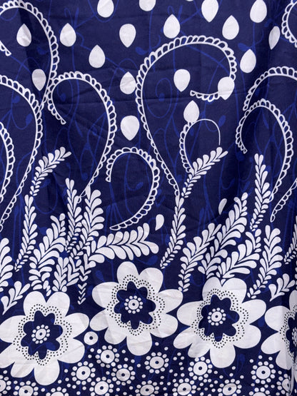 Blue and White Floral Design Sleeveless Tunic Women’s size XL