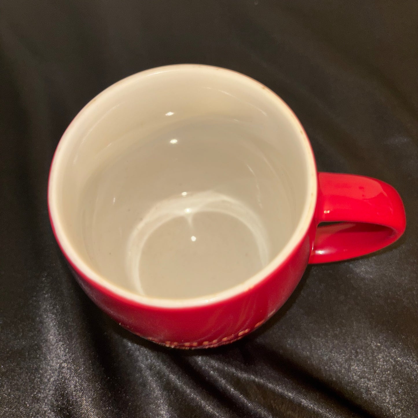 Polkadot ceramic coffee mugs Red blue, yellow, green large size set of 4